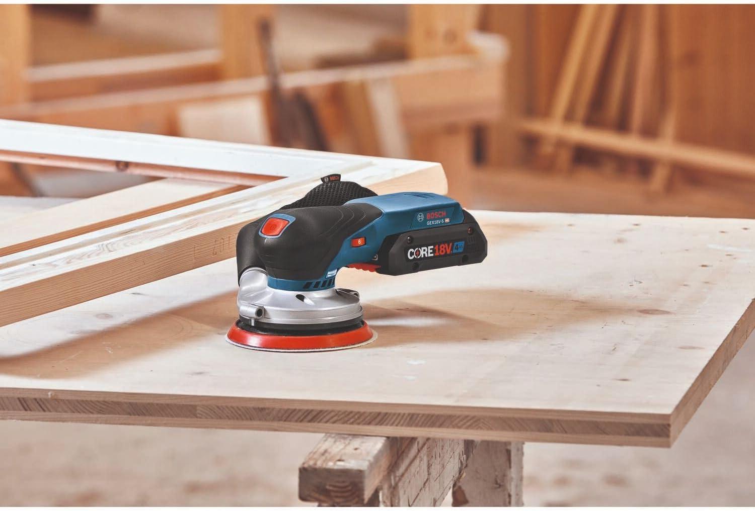 imageBOSCH GEX18V5N 18V Brushless 5 Inch Cordless Random Orbit Sander Bare ToolTool Only