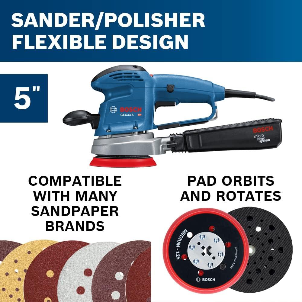 imageBOSCH GEX335N 5 In MultiHole Random Orbit SanderPolisher