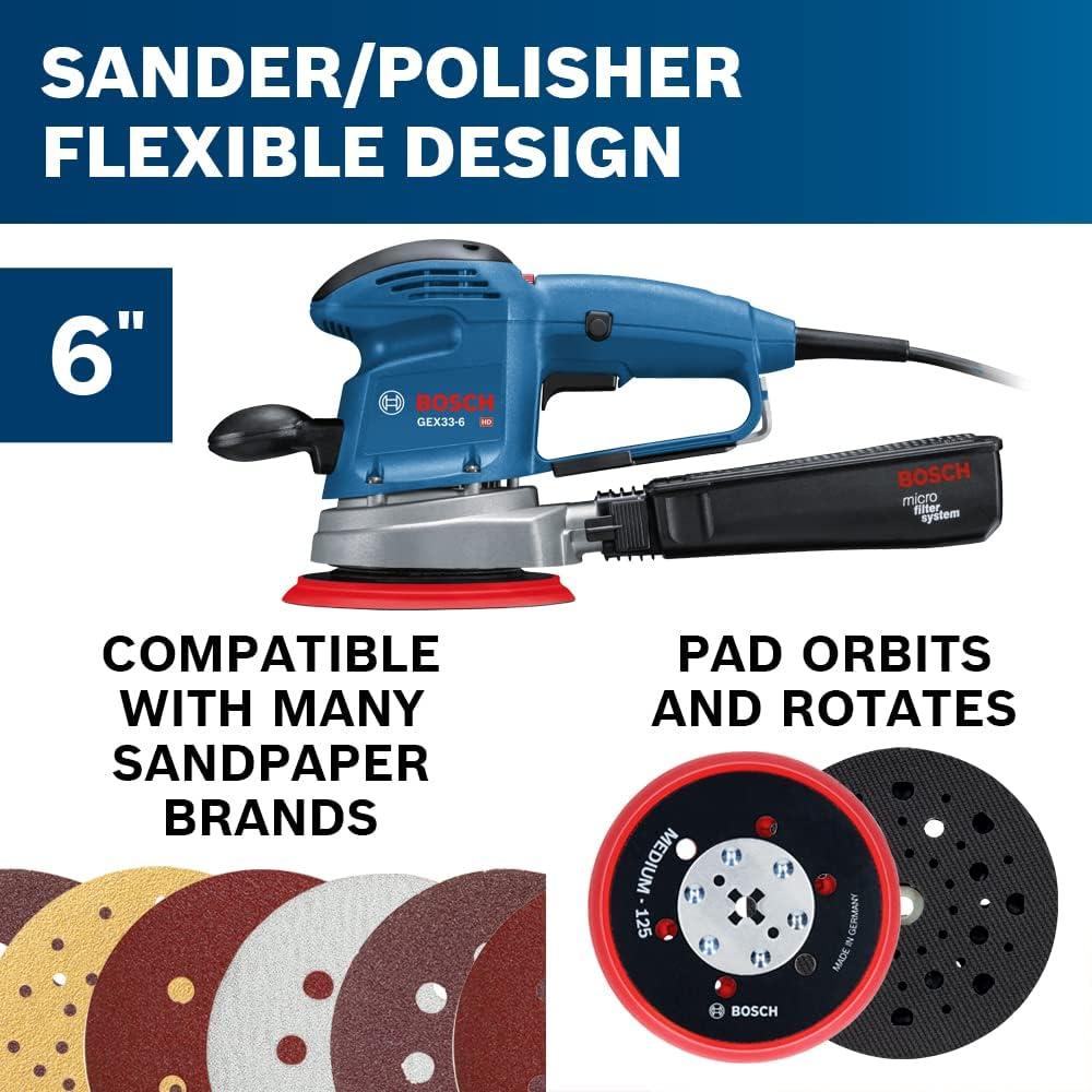 imageBOSCH GEX336N 6 In MultiHole Random Orbit SanderPolisher
