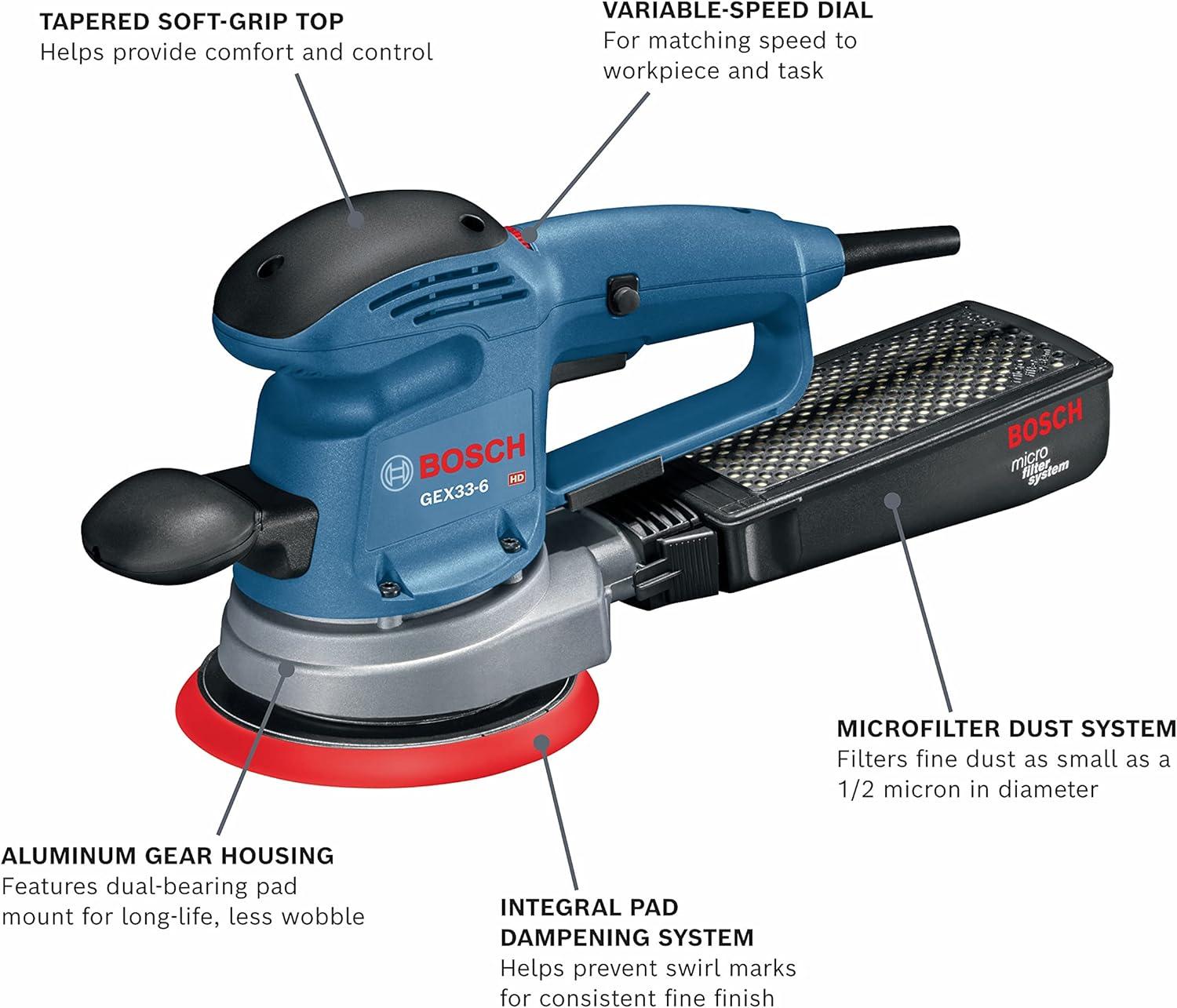 imageBOSCH GEX336N 6 In MultiHole Random Orbit SanderPolisher