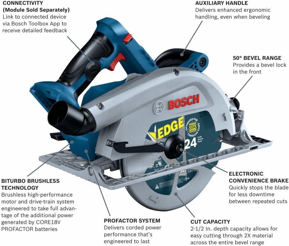 imageBOSCH GKS18V25CN PROFACTOR 18V ConnectedReady 714 In Circular Saw Bare Tool