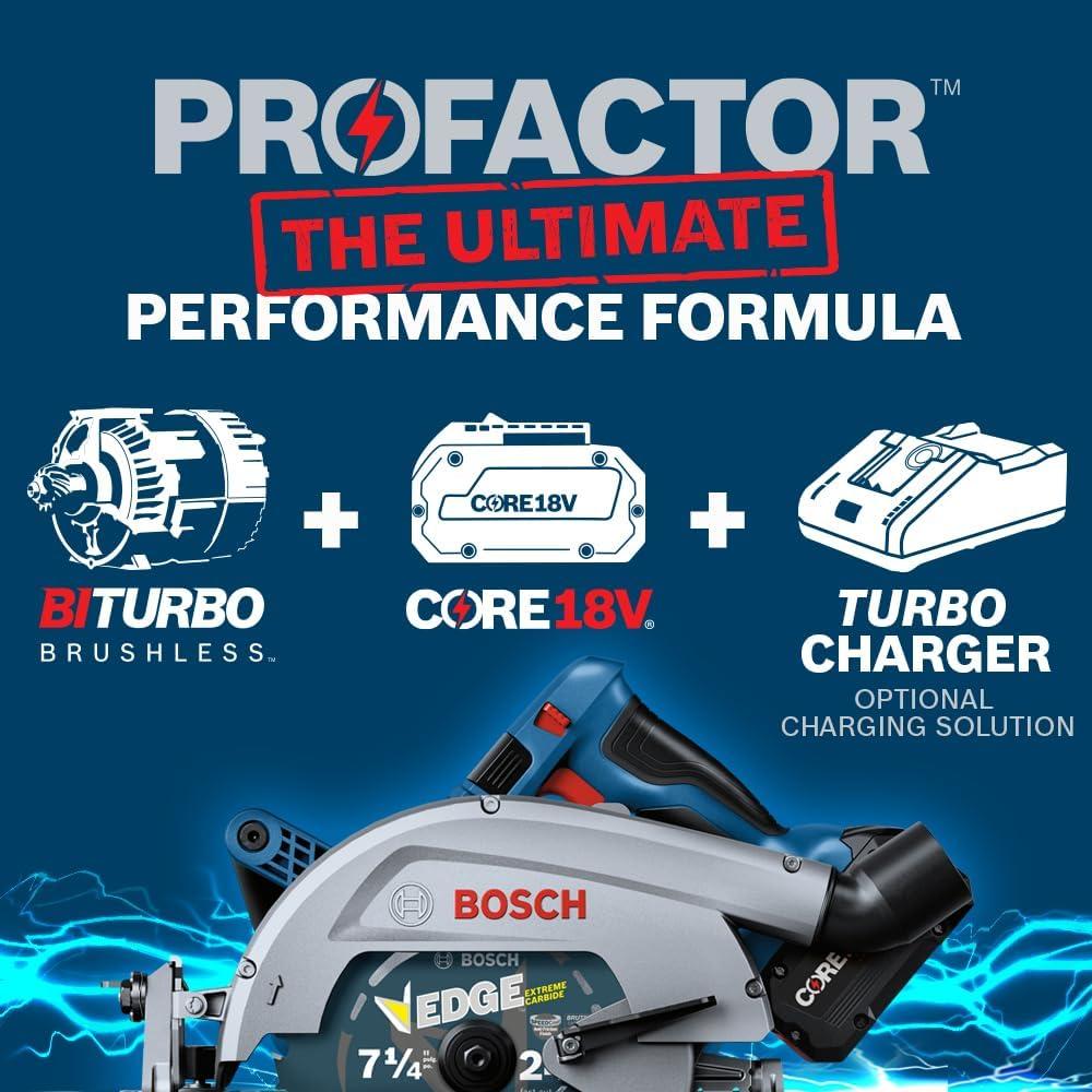 imageBOSCH GKS18V26LN PROFACTOR 18V 714 In BladeLeft Circular Saw Bare ToolTool Only