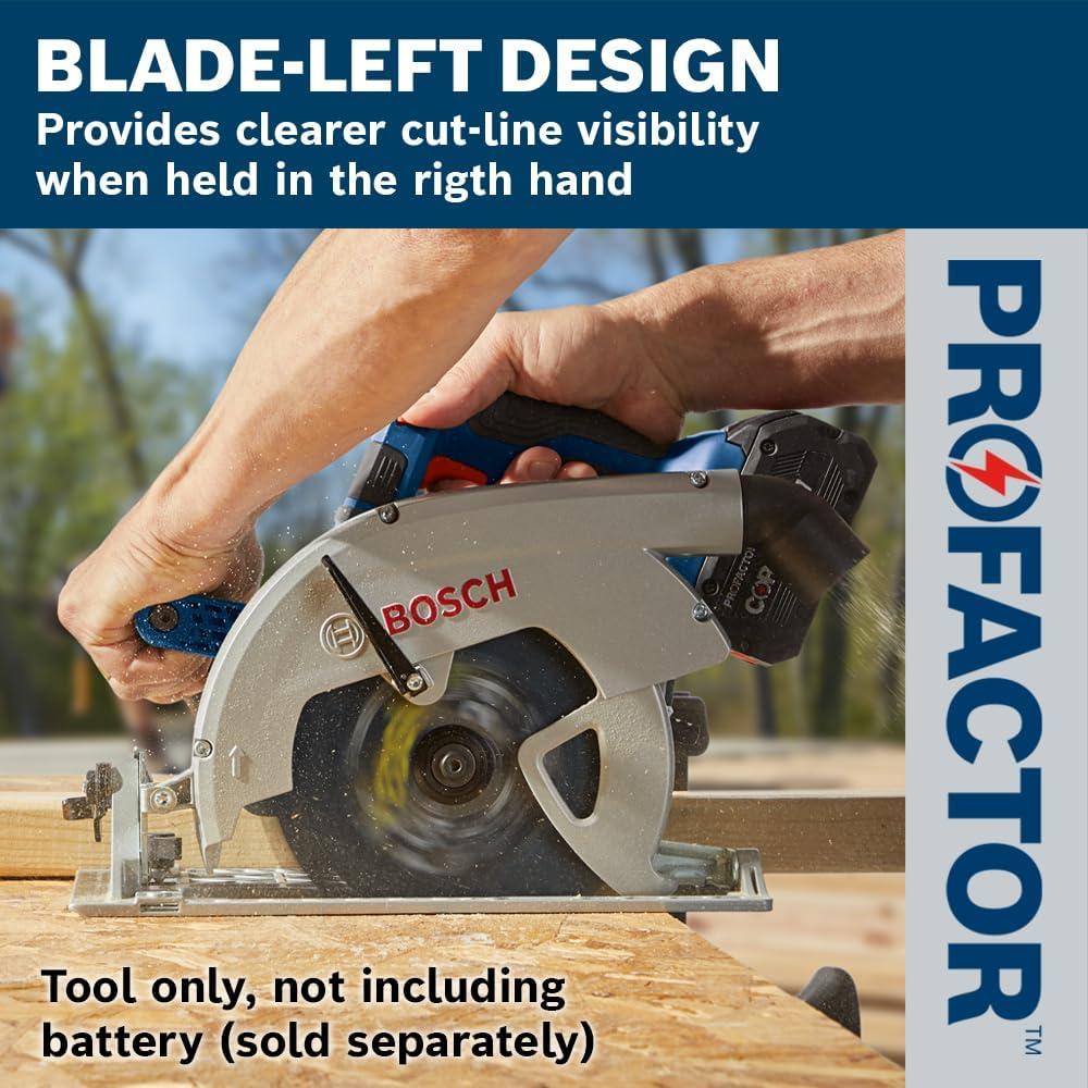 imageBOSCH GKS18V26LN PROFACTOR 18V 714 In BladeLeft Circular Saw Bare ToolTool Only