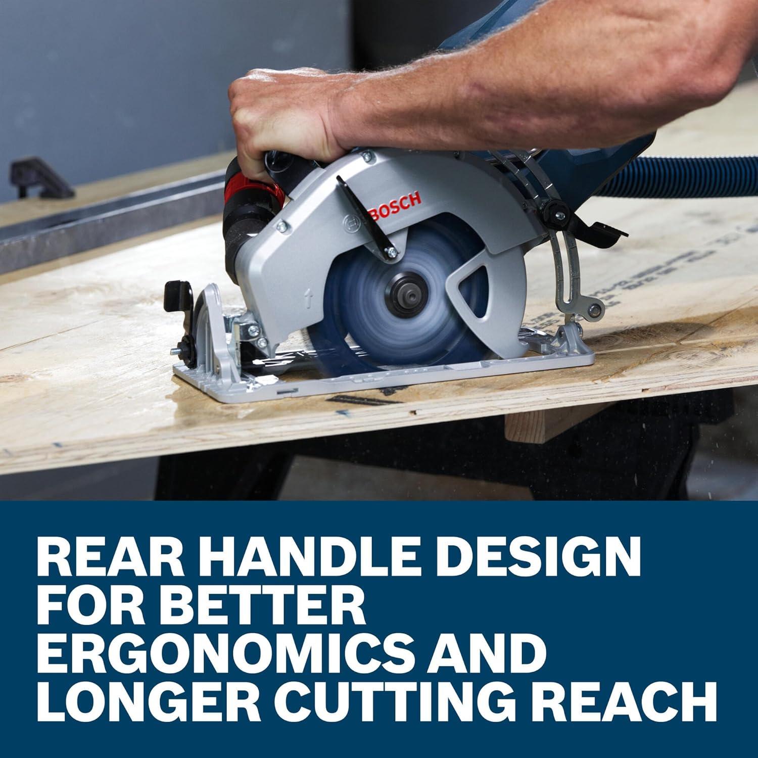 imageBOSCH GKW18V26N PROFACTOR 18V 714 Rear Handle Circular Saw BITURBO Brushless Technology 5000 RPM Lightweight Ergonomic Design Left Blade Orientation Electronic Brake Dust Port Bare Tool