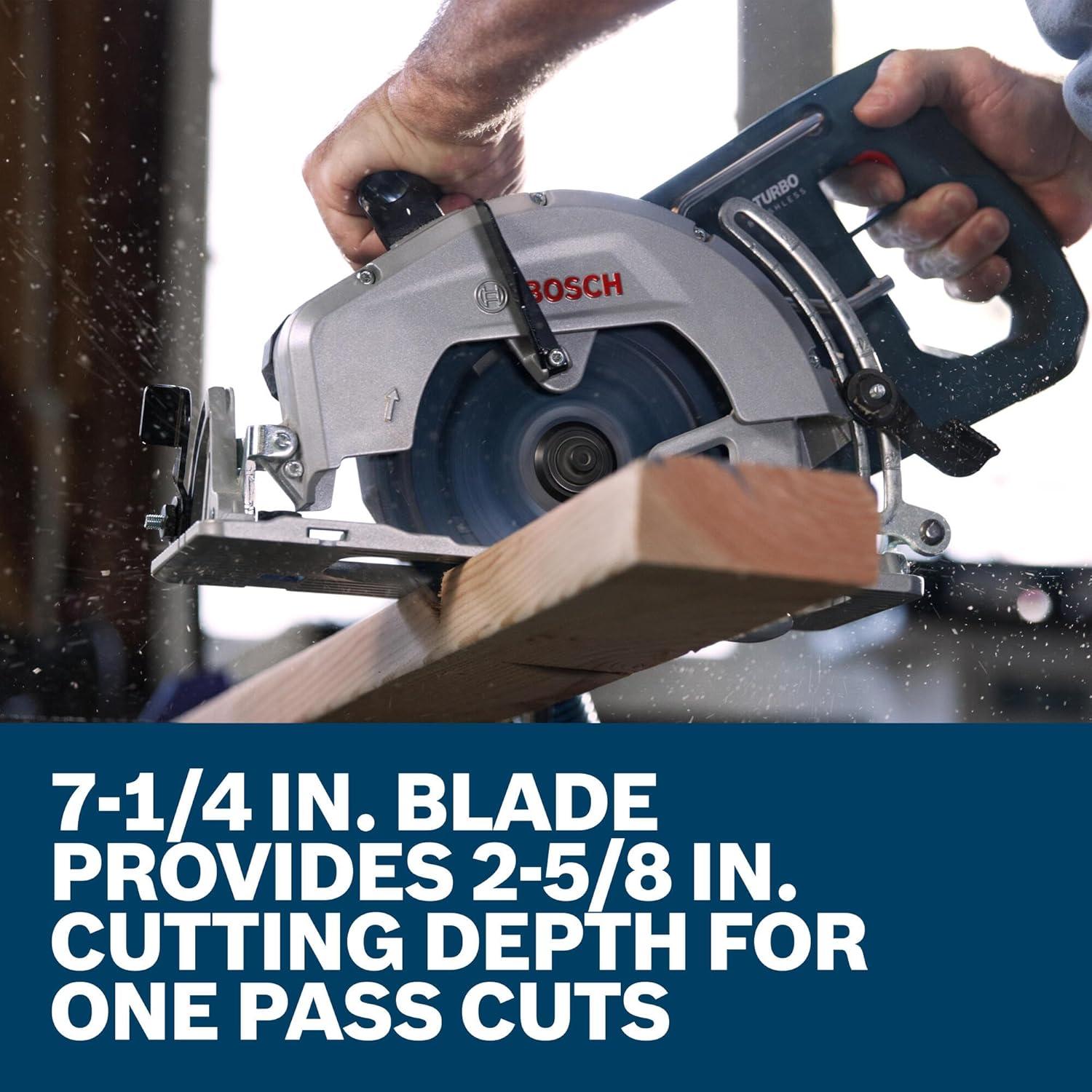 imageBOSCH GKW18V26N PROFACTOR 18V 714 Rear Handle Circular Saw BITURBO Brushless Technology 5000 RPM Lightweight Ergonomic Design Left Blade Orientation Electronic Brake Dust Port Bare Tool
