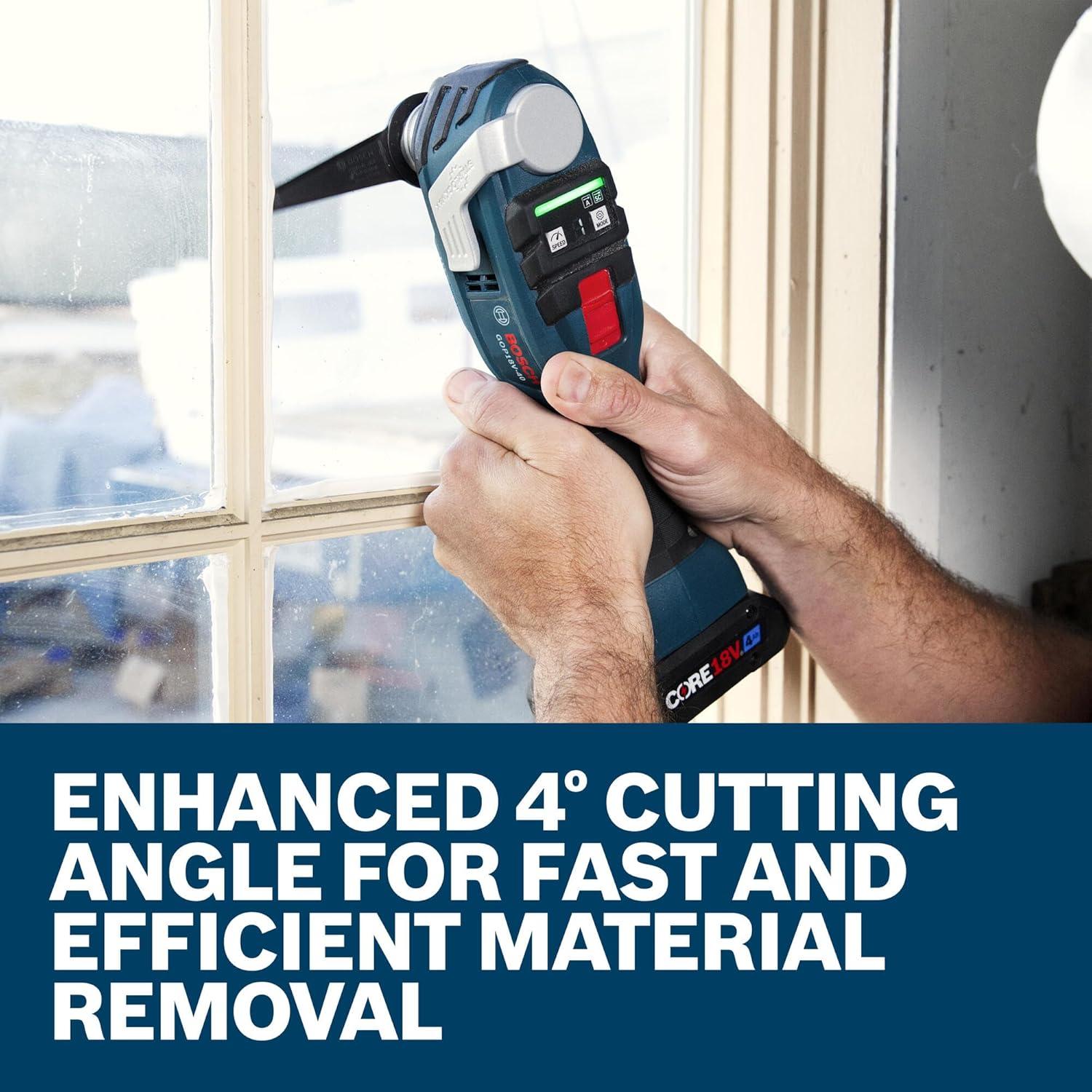 imageBOSCH GOP18V40N 18V Brushless StarlockMax Oscillating Tool Powerful 20000 OPM 6 Speed Settings AutoStop Ergonomic Design Fast Accessory Changes Ideal for Remodelers amp Contractors