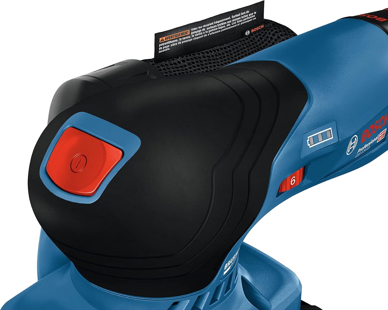 imageBOSCH GSS12V40N 12V Max Brushless Orbital Finishing Sander With Dust Bag 14 and 13 Sheet Bare Tool