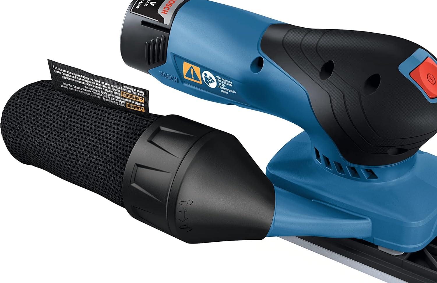 imageBOSCH GSS12V40N 12V Max Brushless Orbital Finishing Sander With Dust Bag 14 and 13 Sheet Bare Tool