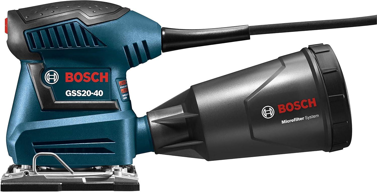 imageBOSCH GSS2040 Orbital Finishing Sander 14Sheet 2 Amp 12000 OPM with Dust Collector