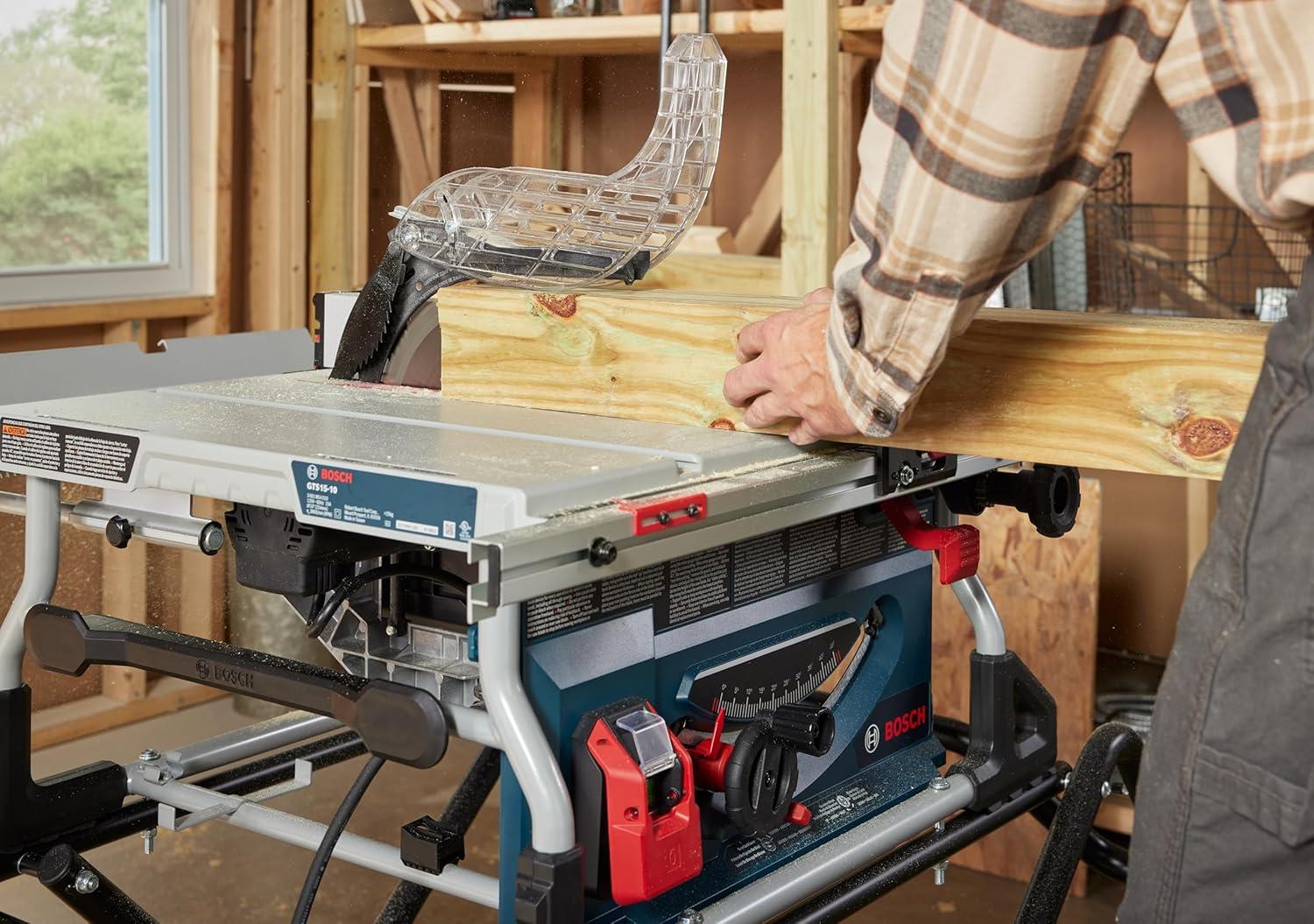 imageBOSCH GTS1510 10 Inch Portable Jobsite Table Saw with GravityRise Wheeled Stand 15 Amp 3218 Inch Rip Capacity 4 HP