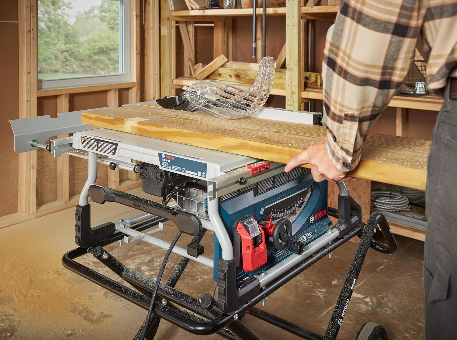 imageBOSCH GTS1510 10 Inch Portable Jobsite Table Saw with GravityRise Wheeled Stand 15 Amp 3218 Inch Rip Capacity 4 HP