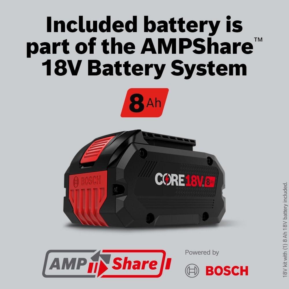 imageBOSCH GTS18V08N14 PROFACTOR 18V 814 In Portable Table Saw Kit with 1 CORE18V 8 Ah High Power Batteryw 18V 8 Ah Battery