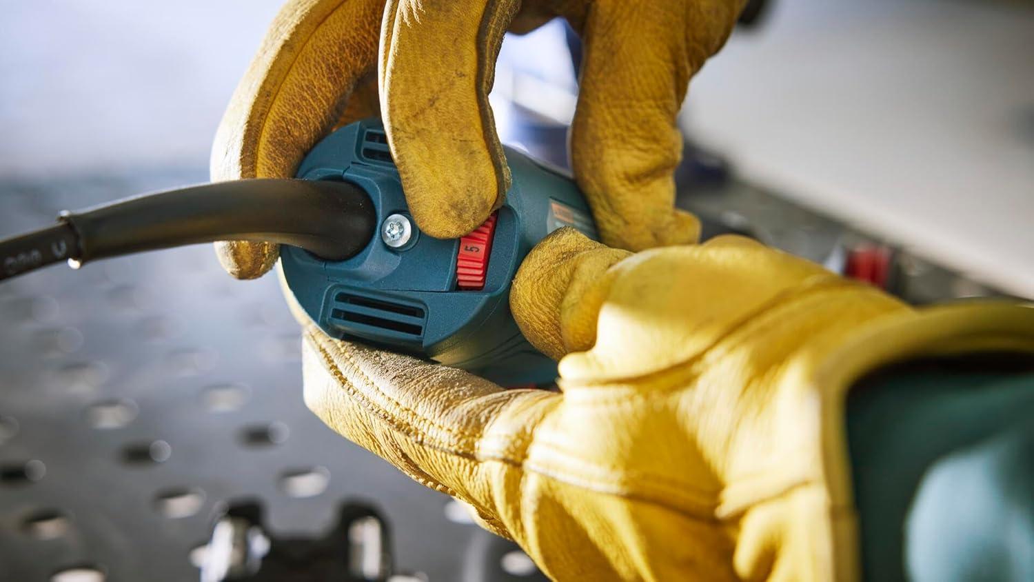 imageBOSCH GWS1450P 5 In Angle Grinder with LockOn Paddle Switch Complete Set for Versatile Grinding and Cutting