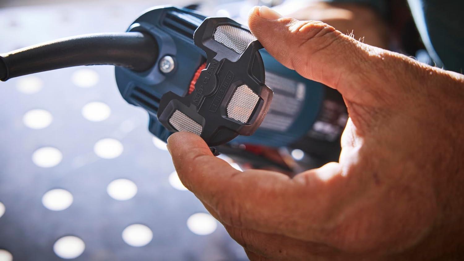 imageBOSCH GWX1450PBD 5 In XLOCK Angle Grinder 13Amp Motor 11500 RPM Lightweight Design Paddle Switch Brake System AntiVibration Handle KickBack Control Overload Protection