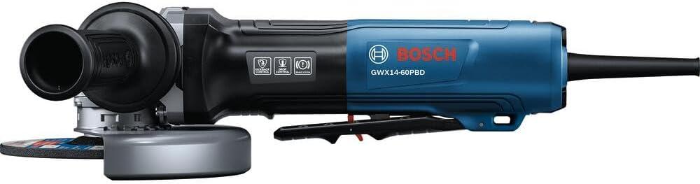 imageBOSCH GWX1460PBD 6 In XLOCK Angle Grinder 13Amp Motor 9700 rpm Lightweight Design Paddle Switch Brake System AntiVibration Handle KickBack Control Overload Protection