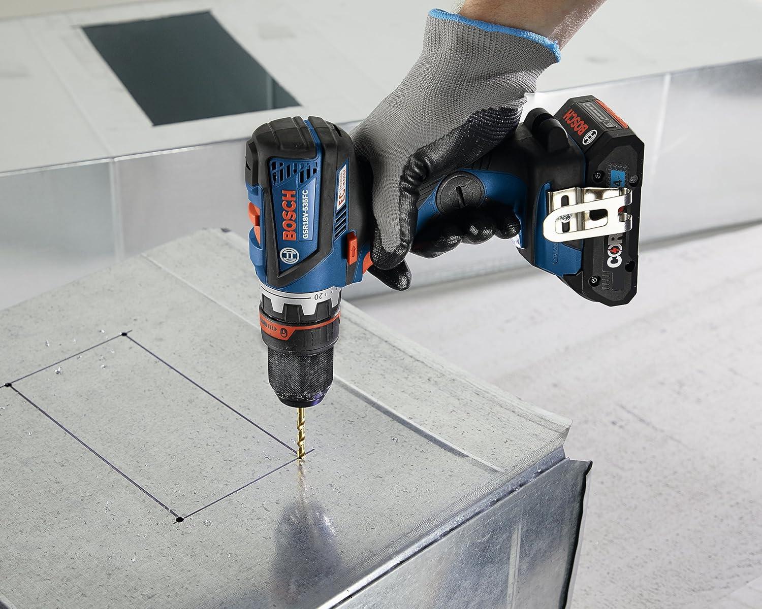 imageBOSCH GXL18V270B22 18V Brushless 2 Tool Combo Kit with 5in1 Flexiclick Cordless Drill Driver and StarlockPlus Oscillating Multi Tool Tool Set Includes CORE18V Battery Charger amp Attachments
