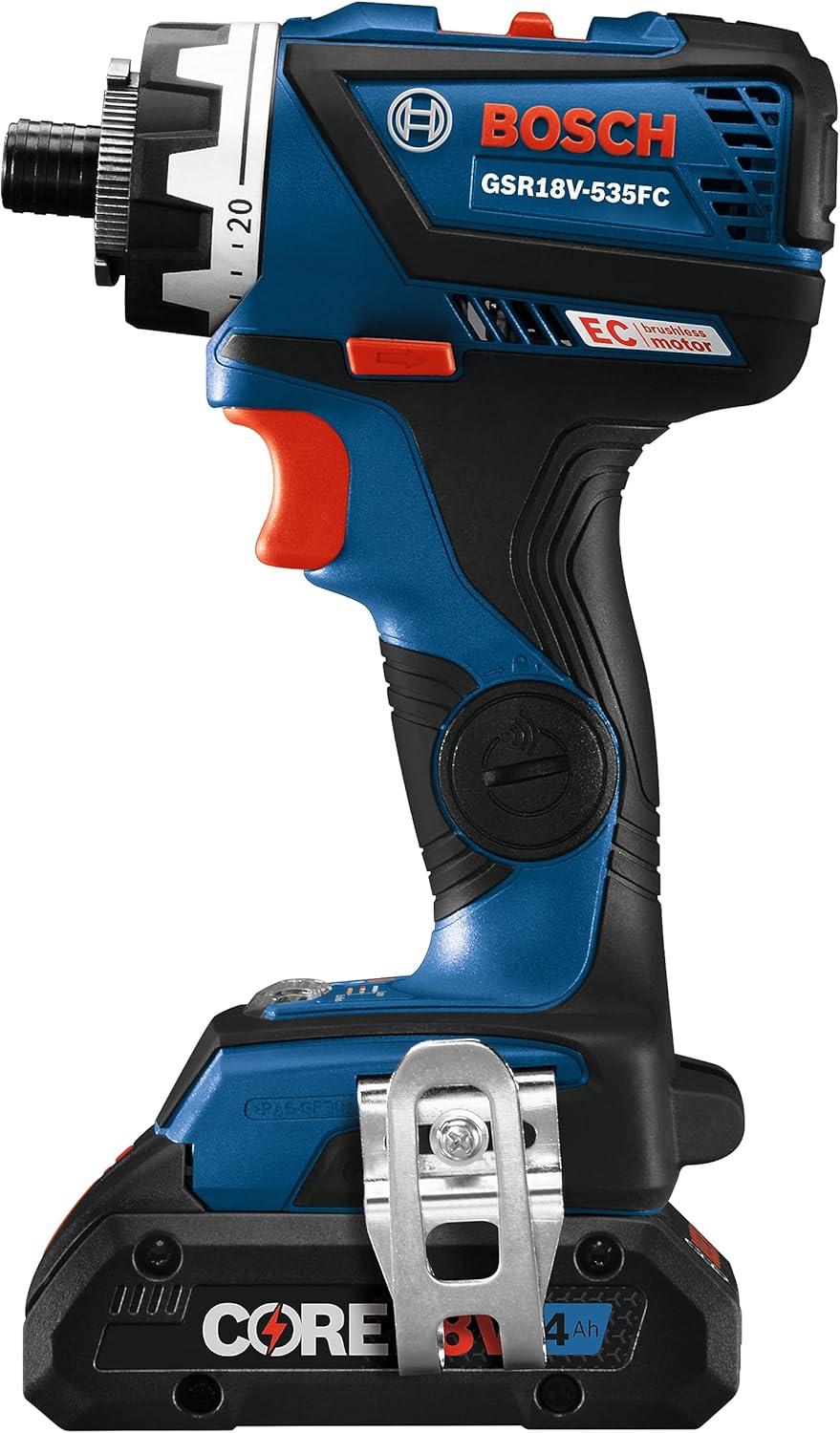 imageBOSCH GXL18V270B22 18V Brushless 2 Tool Combo Kit with 5in1 Flexiclick Cordless Drill Driver and StarlockPlus Oscillating Multi Tool Tool Set Includes CORE18V Battery Charger amp Attachments