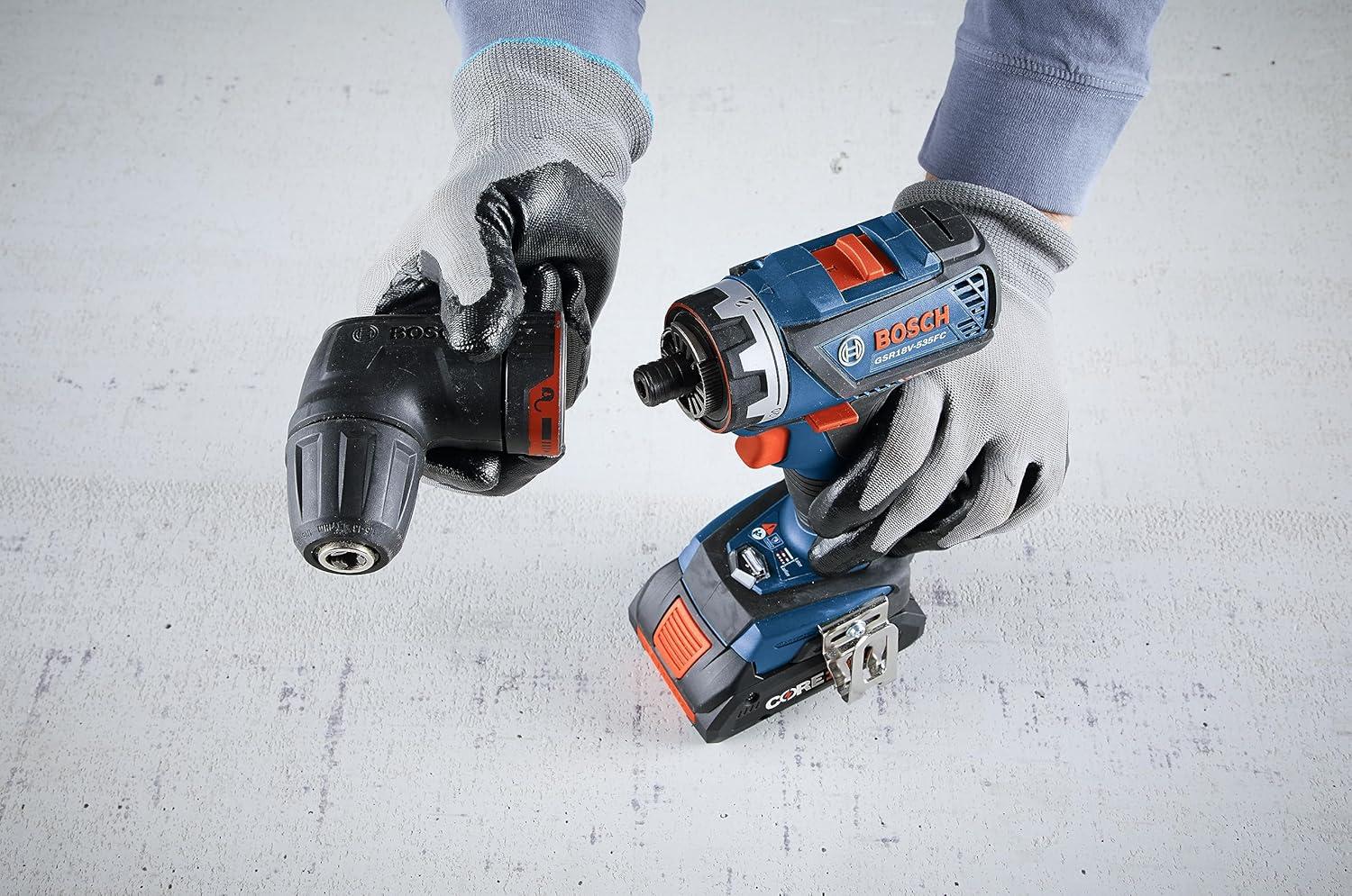 imageBOSCH GXL18V270B22 18V Brushless 2 Tool Combo Kit with 5in1 Flexiclick Cordless Drill Driver and StarlockPlus Oscillating Multi Tool Tool Set Includes CORE18V Battery Charger amp Attachments