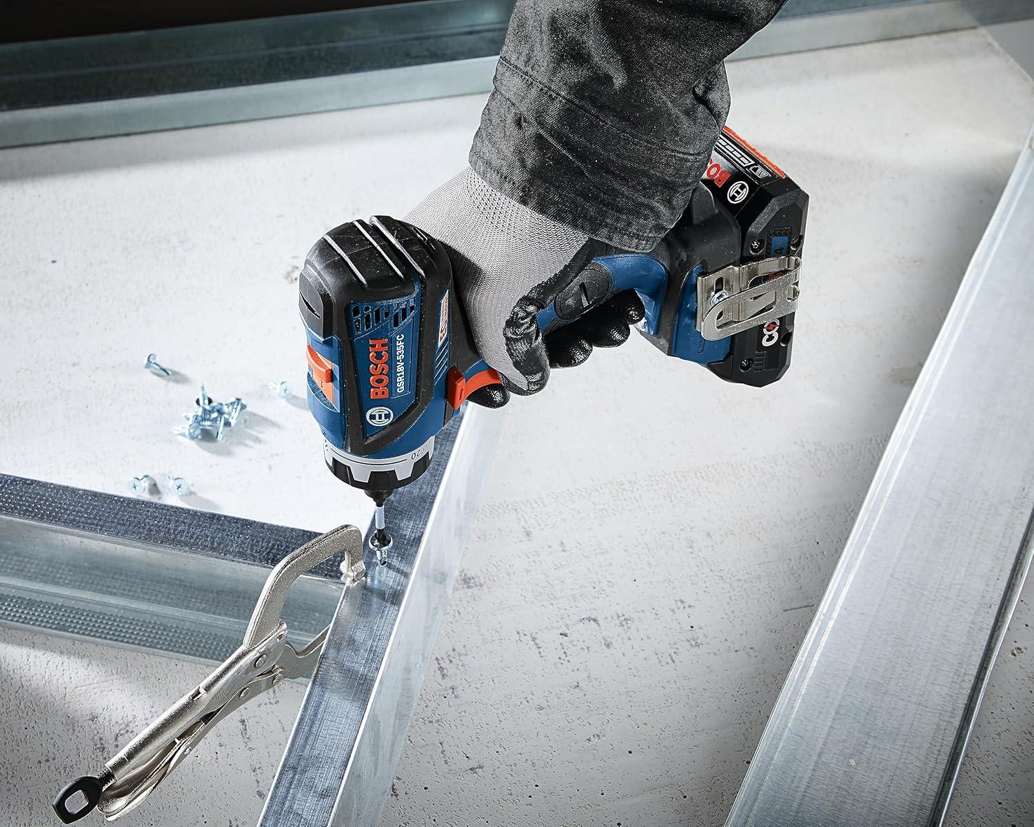 imageBOSCH GXL18V270B22 18V Brushless 2 Tool Combo Kit with 5in1 Flexiclick Cordless Drill Driver and StarlockPlus Oscillating Multi Tool Tool Set Includes CORE18V Battery Charger amp Attachments