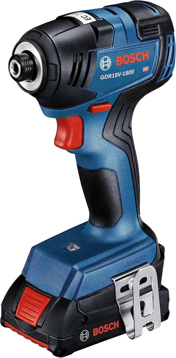 imageBOSCH GXL18V27B22 Power Tool Combo Kit 18V Brushless Compact 12 In Cordless Drill Driver and 14 In Hex Impact Driver Includes Two 20Ah Batteries 18V Charger and Carrying Tool Bag