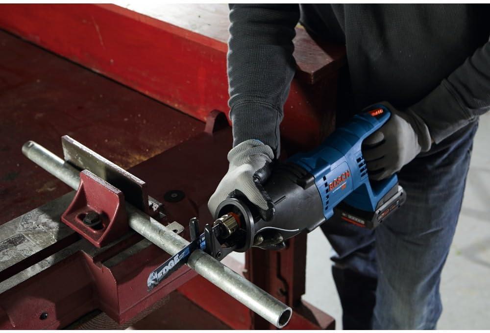 imageBOSCH GXL18V501B25 18V 5Tool Combo Kit with 2In1 BitSocket Impact DriverWrench 12 In Hammer DrillDriver Reciprocating Saw Circular Saw LED Worklight and 2 CORE18V 4 Ah Compact Batteries5Tool Combo Kit