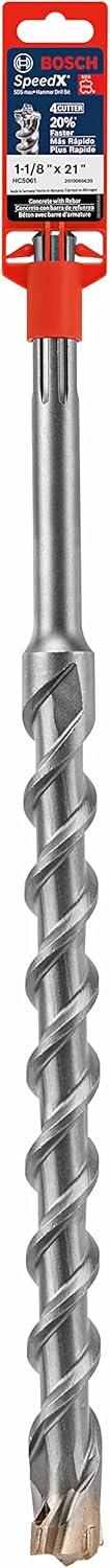 imageBOSCH HC5091 112 in x 21 in SDSmax SpeedX Carbide Rotary Hammer Bit for Concrete Drilling118 Diameter