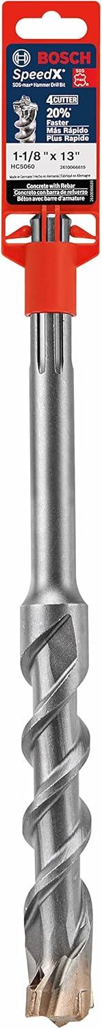 imageBOSCH HC5091 112 in x 21 in SDSmax SpeedX Carbide Rotary Hammer Bit for Concrete Drilling118 Diameter