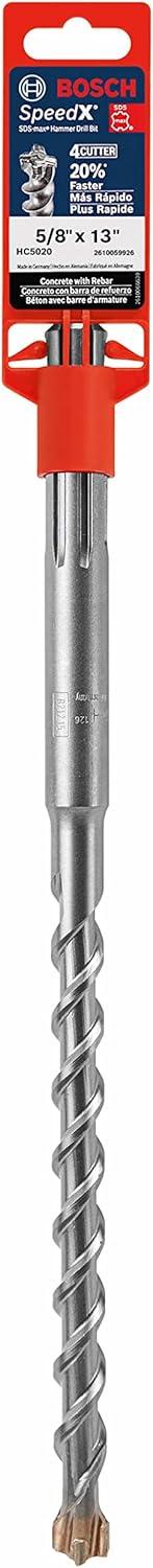 imageBOSCH HC5091 112 in x 21 in SDSmax SpeedX Carbide Rotary Hammer Bit for Concrete Drilling58 Diameter