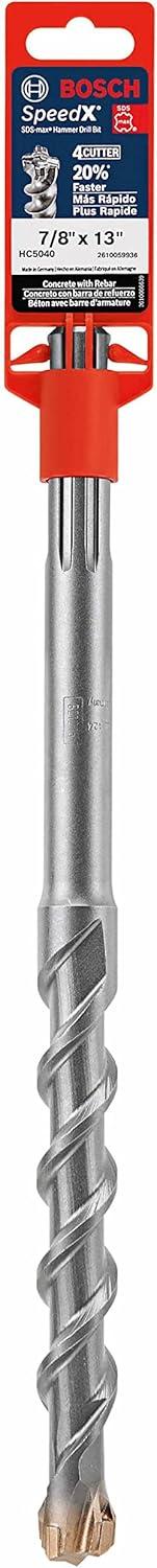 imageBOSCH HC5091 112 in x 21 in SDSmax SpeedX Carbide Rotary Hammer Bit for Concrete Drilling78 Diameter