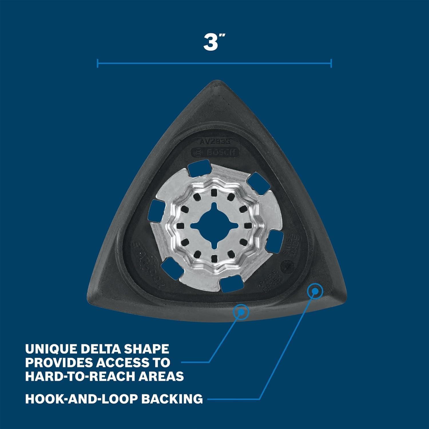 imageBOSCH OSL350SPD Starlock Oscillating MultiTool Delta Sanding Pad 3D Interface Technology HookandLoop System Perfect for Woodworking DIY amp Professional Detailed Sanding Projects