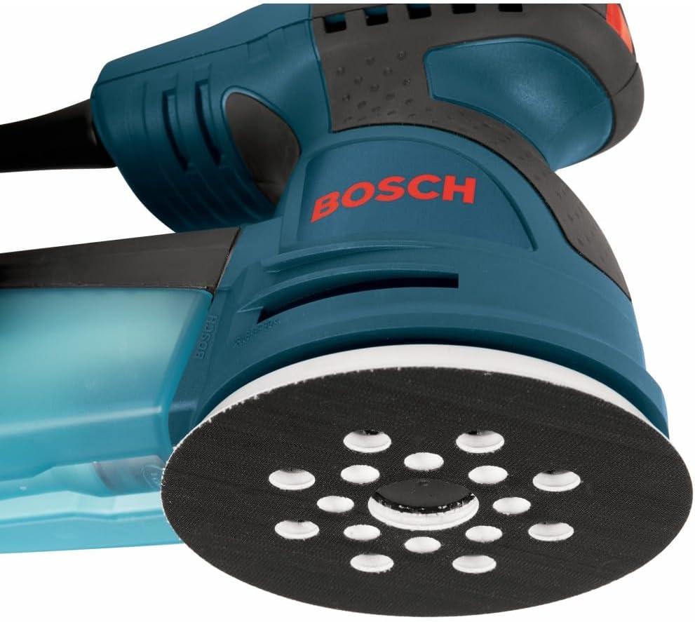 imageBOSCH ROS20VSC Palm Sander 25 Amp 5 Inch Corded Variable Speed Random Orbital Sander Polisher Kit with Dust Collector and Soft Carrying BagSander with Case