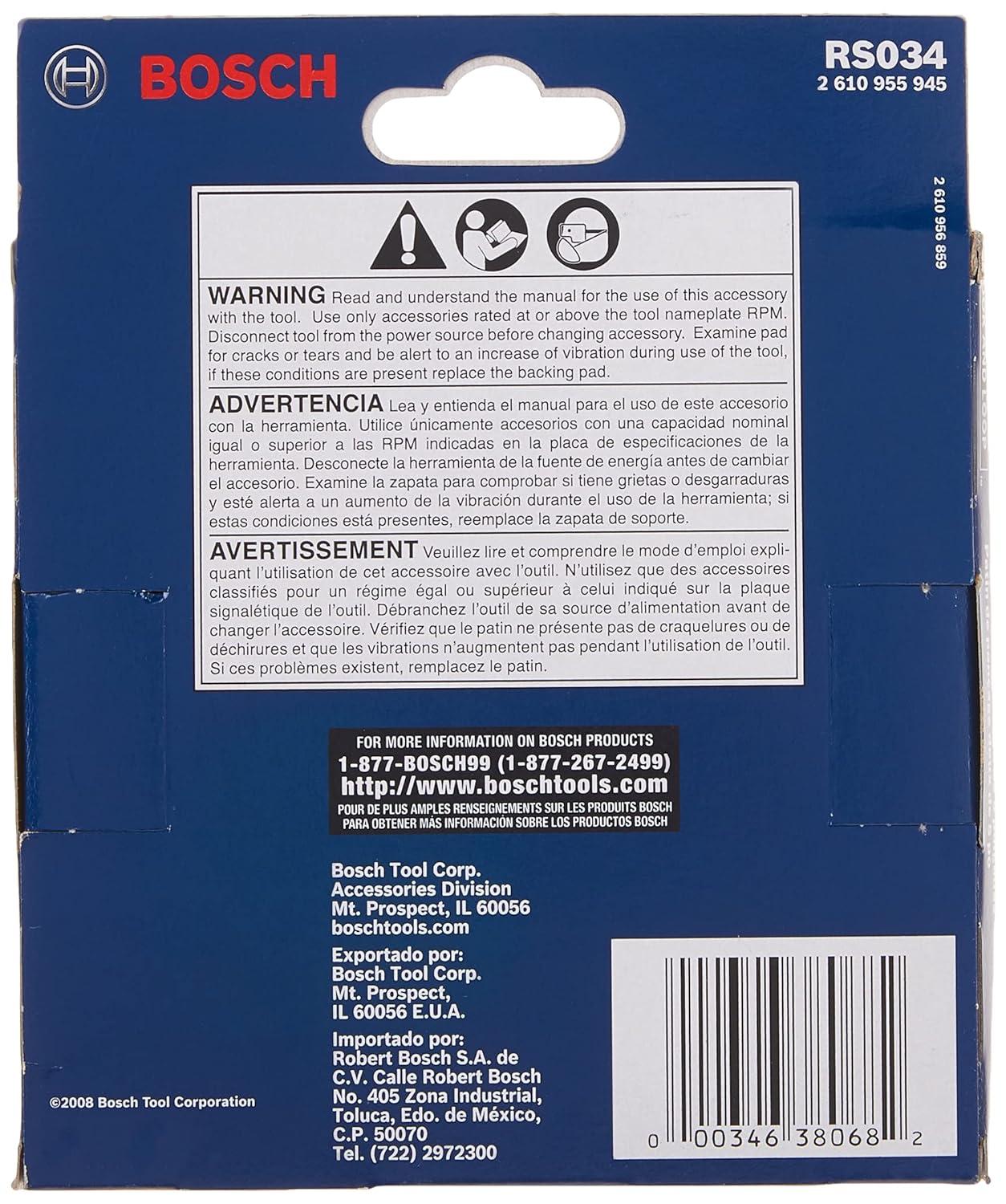 imageBOSCH RS034 5 in Soft HookandLoop Sanding PadOne Size Pack of 4
