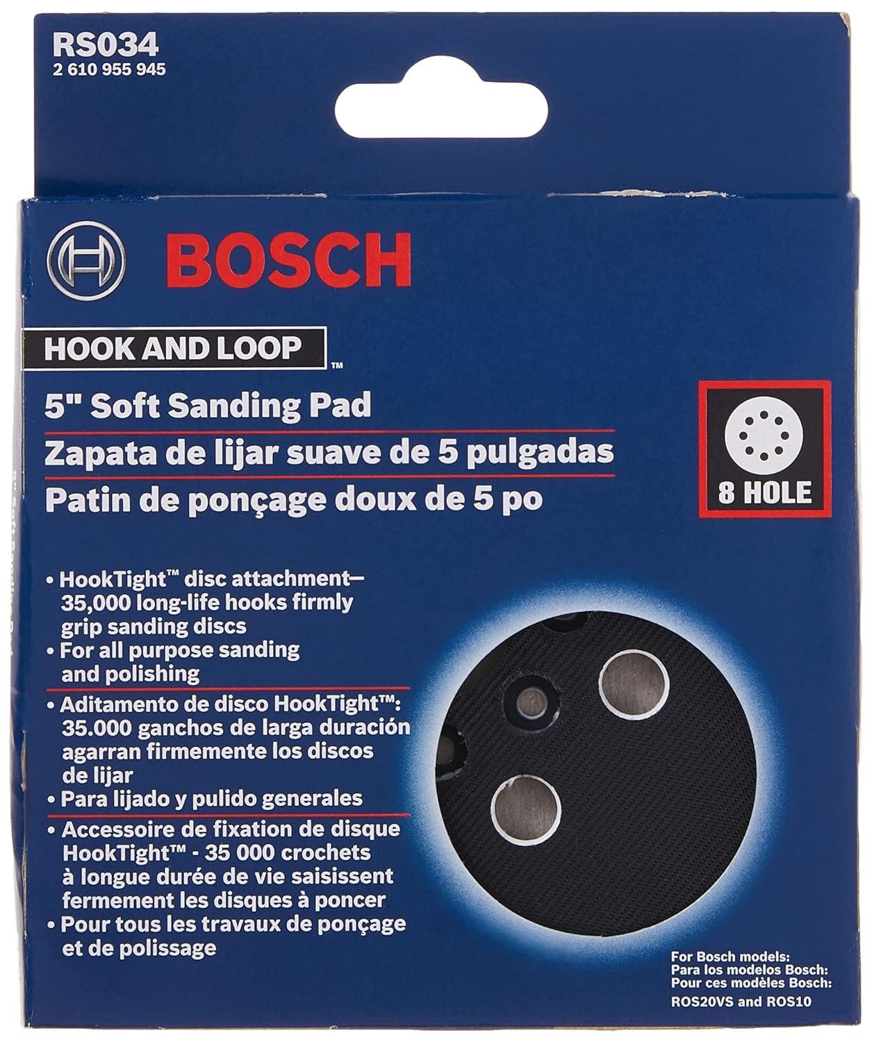 imageBOSCH RS034 5 in Soft HookandLoop Sanding PadOne Size Pack of 4