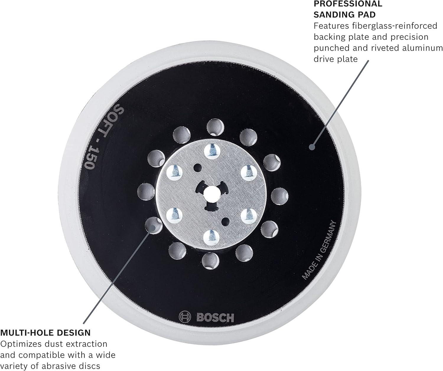 imageBOSCH RSM6045 6 in Medium HookandLoop MultiHole Sanding PadSoft Pad