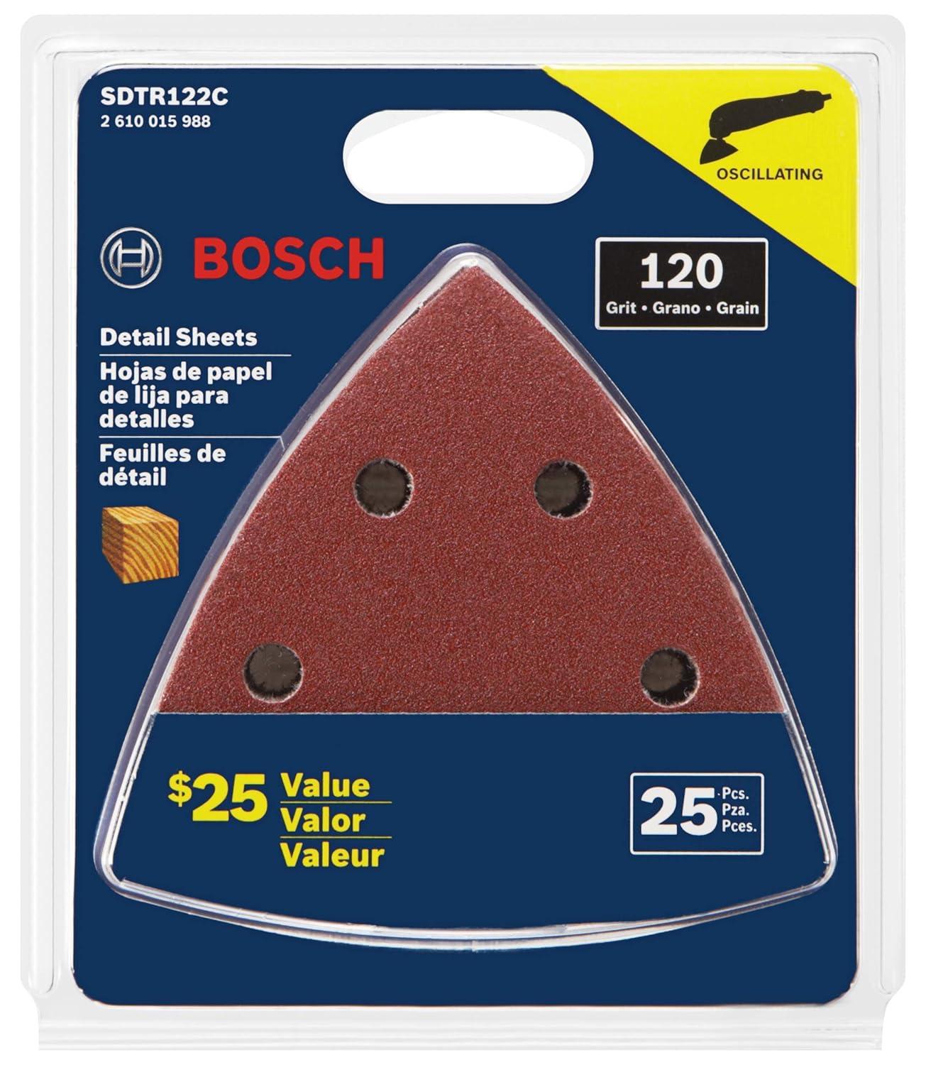 imageBOSCH SDTR122C 25 Pc 334 in 120 Grit Detail Sanding Sheets for Wood120 Grit