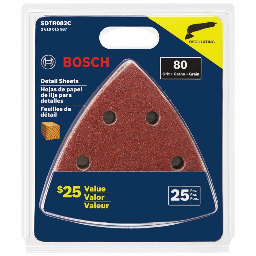 imageBOSCH SDTR122C 25 Pc 334 in 120 Grit Detail Sanding Sheets for Wood80 Grit