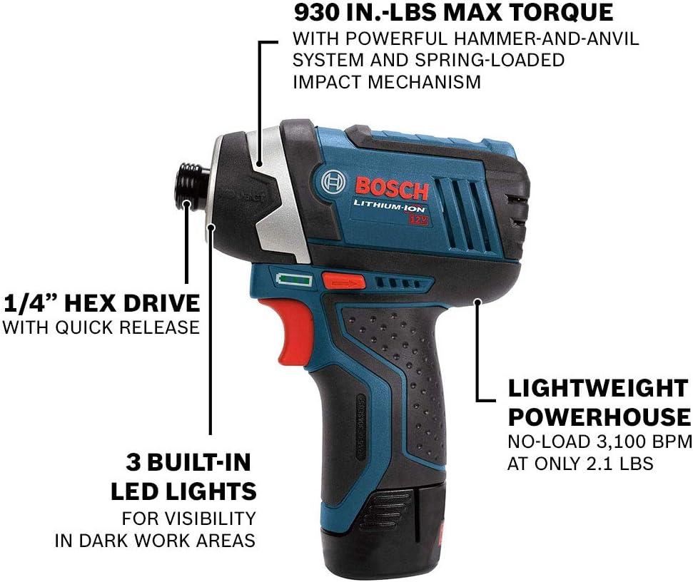 imageBosch 12V Max Cordless 2Tool Combo Kit with DrillDriver and Impact Driver CLPK2212012V Kit