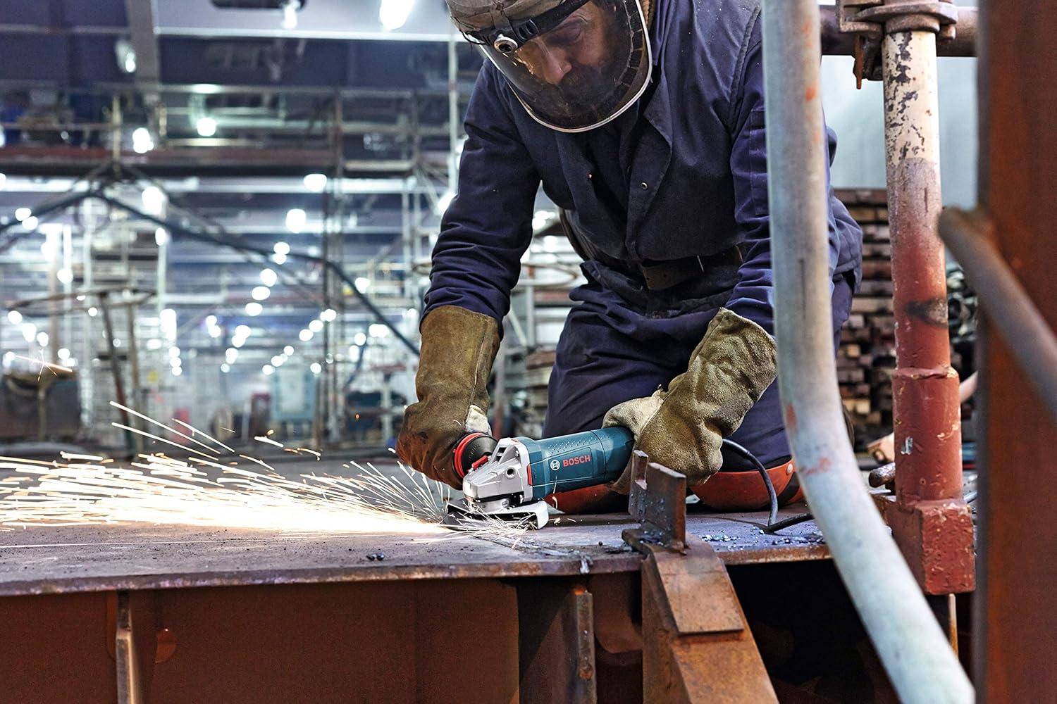 imageBosch 5 In VariableSpeed Angle Grinder with Paddle Switch and Dust Guard GWS1350VSPDG