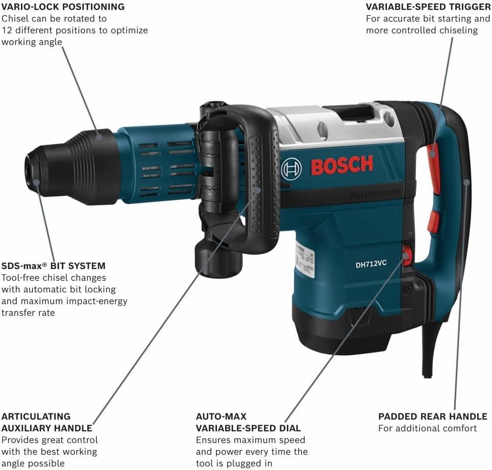 imageBosch DH712VC 145 Amp SDSmax Demolition Hammer