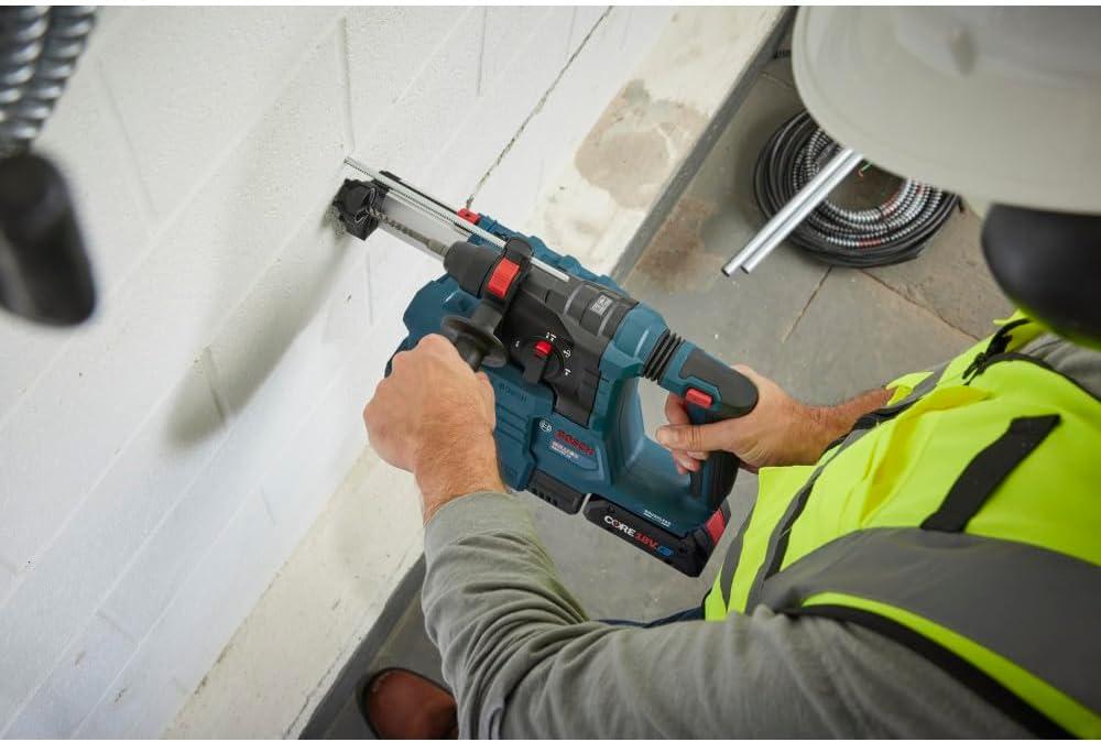 imageBosch GBH18V22K24 18V Brushless SDSplus Bulldog In Rotary Hammer Kit with 2 CORE18V 4 Ah Advanced Power BatteriesTool Only