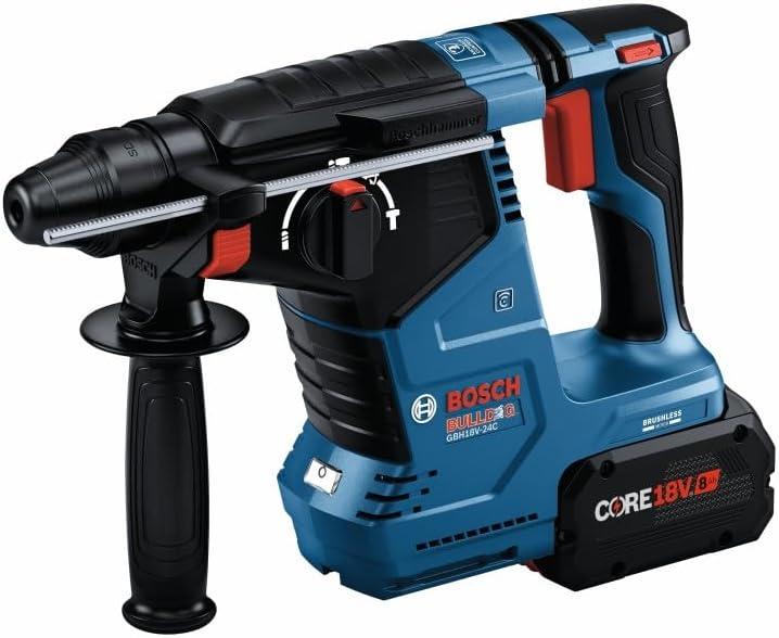imageBosch GBH18V24CK24 18V Brushless Connected SDSplus Bulldog 1 In Rotary Hammer with 2 CORE18V 8 Ah High Power BatteriesIndustrial