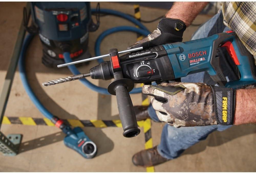 imageBosch GBH18V26DK25 18V EC Brushless SDSplus Bulldog 1 In Rotary Hammer Kit with 2 CORE18V 4 Ah Advanced Power Batteries