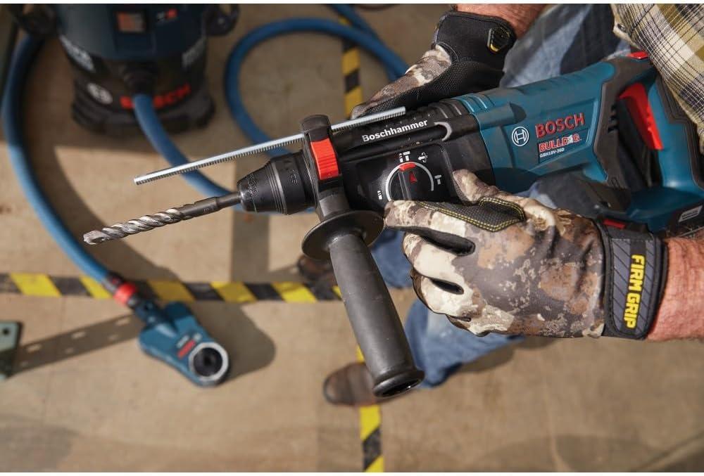 imageBosch GBH18V26DK25 18V EC Brushless SDSplus Bulldog 1 In Rotary Hammer Kit with 2 CORE18V 4 Ah Advanced Power Batteries