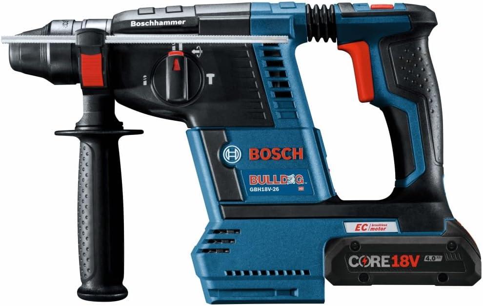 imageBosch GBH18V26K25 18V Brushless SDSplus Bulldog 1 In Rotary Hammer Kit with 2 CORE18V 40 Ah Compact BatteriesKit with 2 40 Ah Compact Batteries