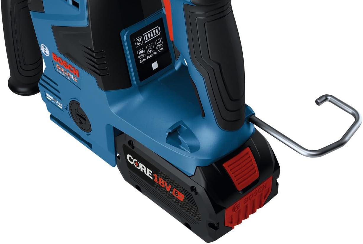 imageBosch GBH18V28DCN 18V Brushless ConnectedReady SDSplus Bulldog 118 In Rotary Hammer Bare Toolw 2 18V 8 Ah Batteries