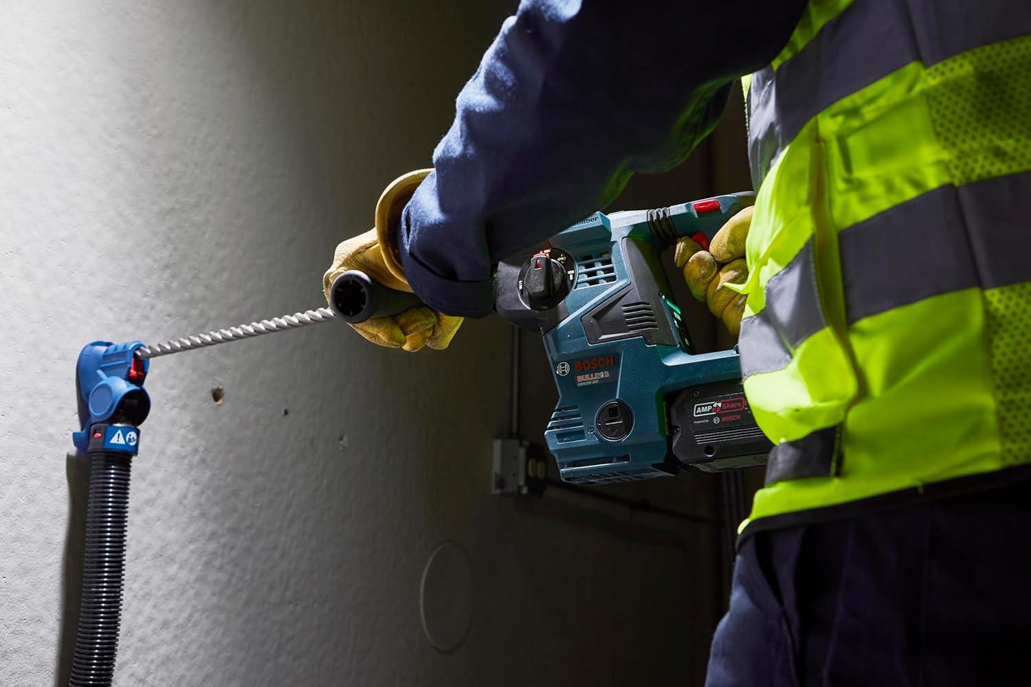 imageBosch GBH18V28DCN 18V Brushless ConnectedReady SDSplus Bulldog 118 In Rotary Hammer Bare Toolw 2 18V 8 Ah Batteries