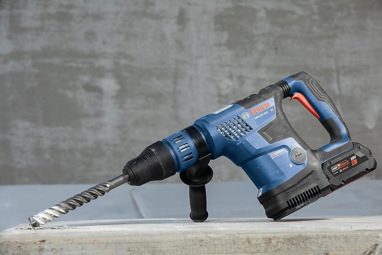 imageBosch GBH18V36CK24 PROFACTOR 18V ConnectedReady SDSmax 1916 In Rotary Hammer Kit with 2 CORE18V 8 Ah High Power BatteriesTool Only