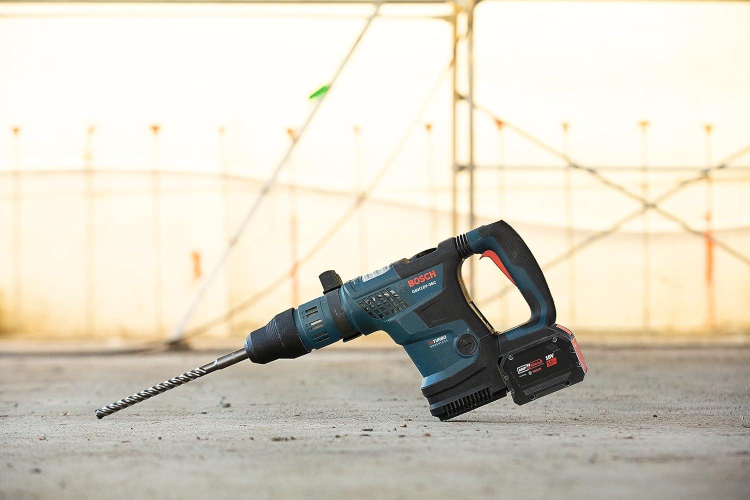 imageBosch GBH18V36CK24 PROFACTOR 18V ConnectedReady SDSmax 1916 In Rotary Hammer Kit with 2 CORE18V 8 Ah High Power BatteriesTool Only