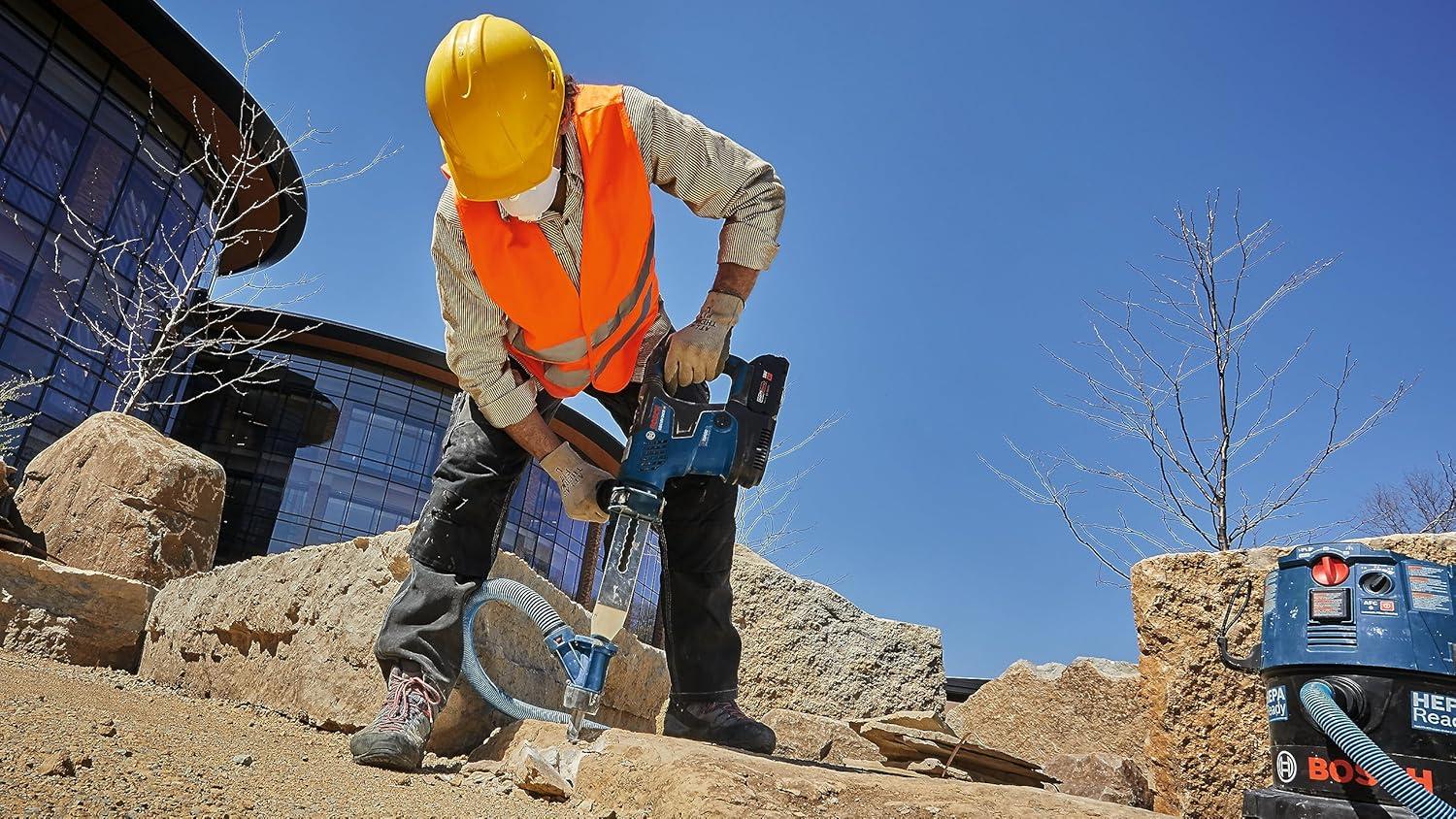 imageBosch GBH18V36CK24 PROFACTOR 18V ConnectedReady SDSmax 1916 In Rotary Hammer Kit with 2 CORE18V 8 Ah High Power BatteriesTool Only