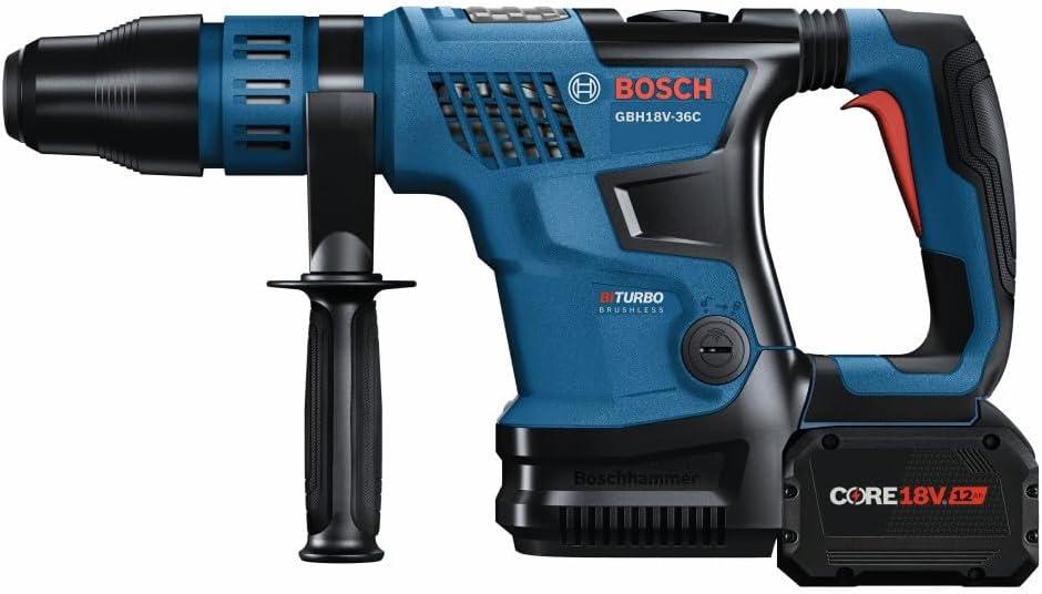 imageBosch GBH18V36CK27 PROFACTOR 18V ConnectedReady SDSmax 1916 In Rotary Hammer with 2 CORE18V 12 Ah High Power Batteries